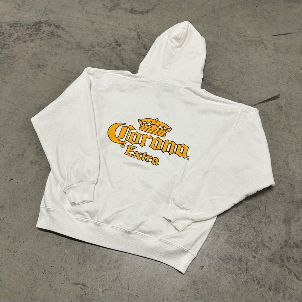 Vintage Corona Extra Beach Beer Hoodie Sweatshirt USA Made - Picture 10 of 13